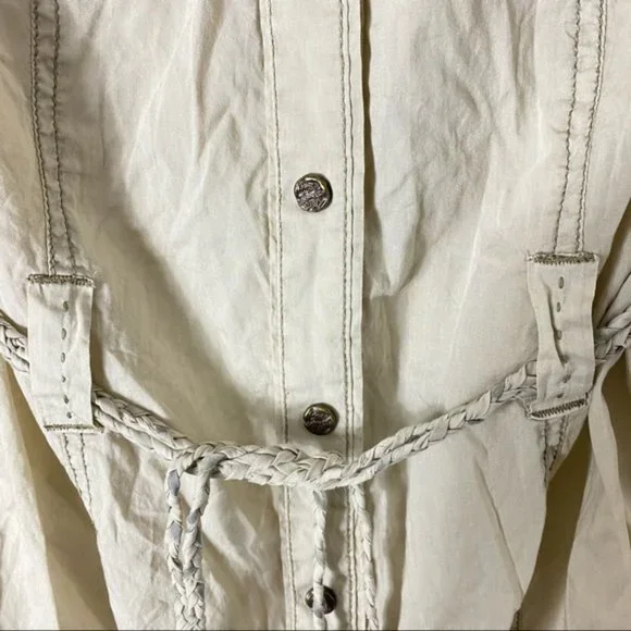 Khaki button down long sleeve dress - Picture 6 of 13